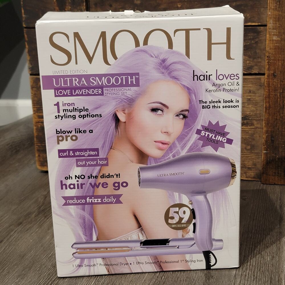 Cricket Ultra Smooth Love Lavender Limited Ed. Hair Dryer & Straightener RARE